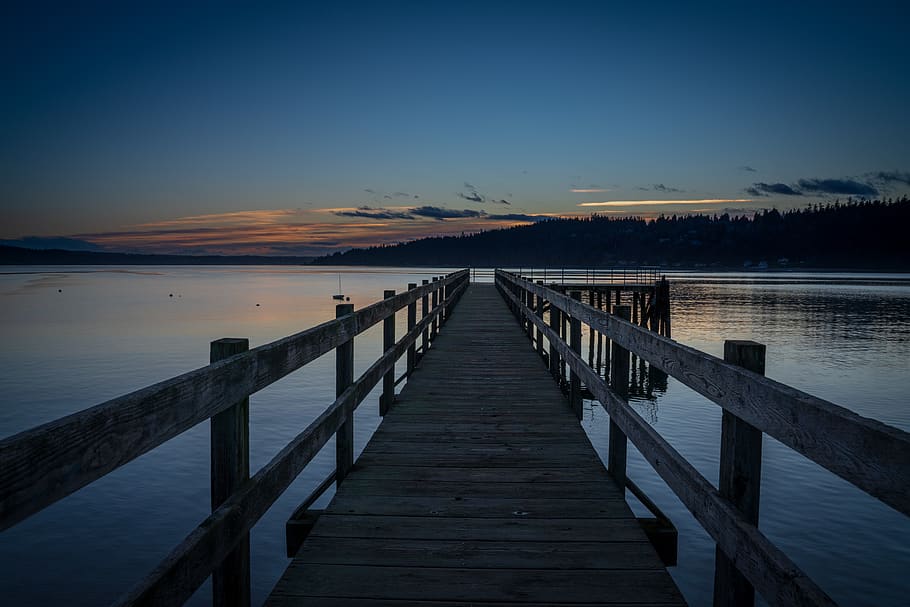 Hd Wallpaper Brown Wooden Dock During Sunrise Water Waterfront Port