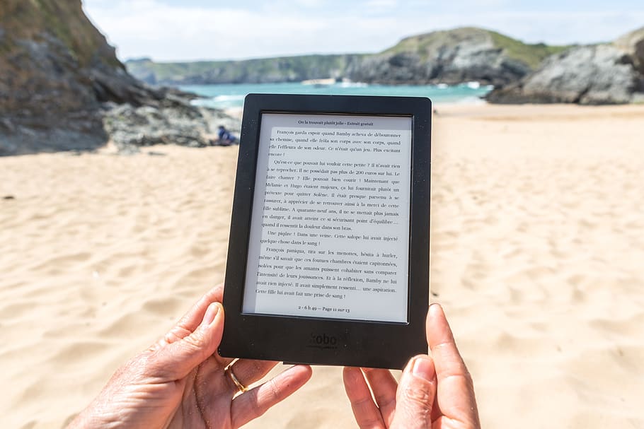 beach, reading, sea, book, ocean, sand, holiday, relaxation HD wallpaper