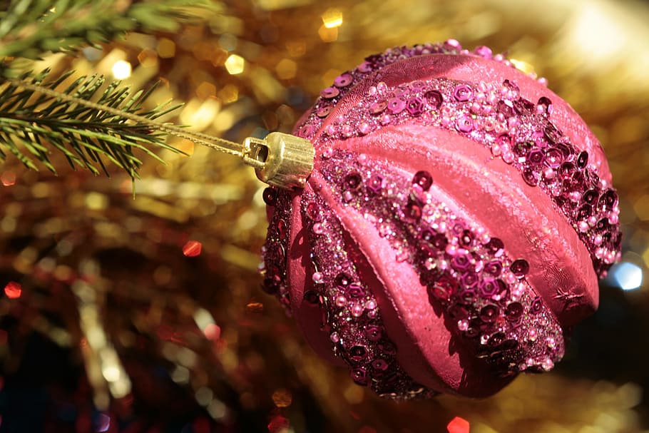 background, ball, bauble, blue, blur, bright, celebration, christmas HD wallpaper