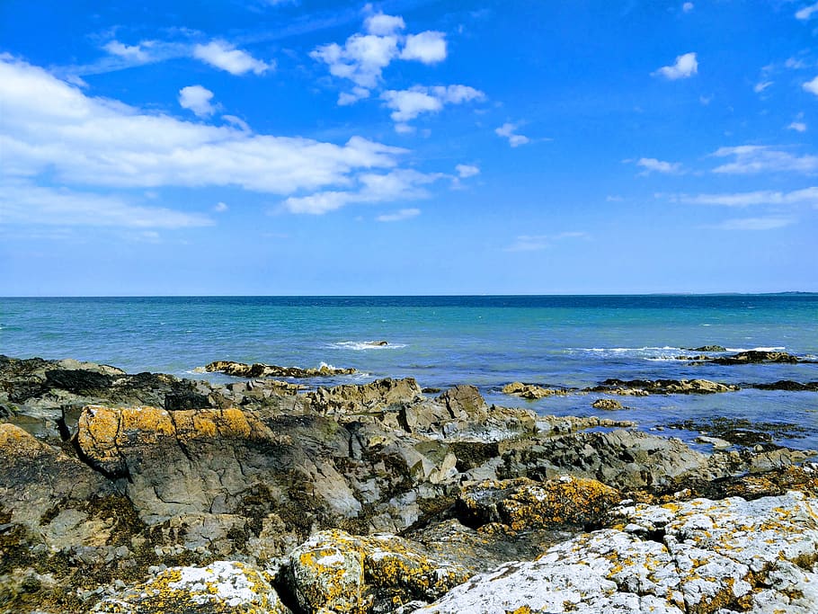 ireland, lambeecher, sea, water, sky, horizon over water, scenics - nature HD wallpaper