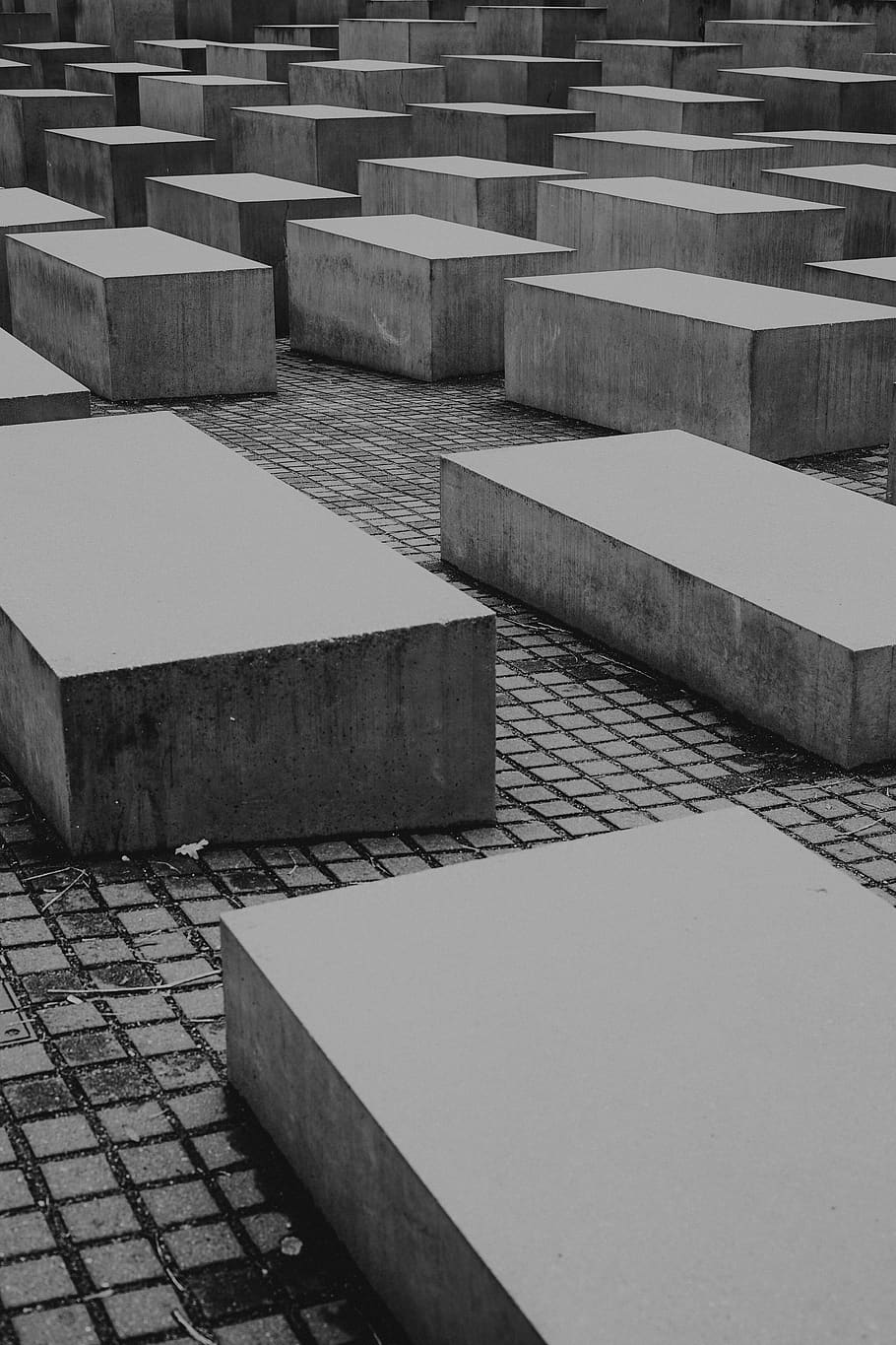 gray concrete blocks, path, slate, walkway, flagstone, sidewalk HD wallpaper