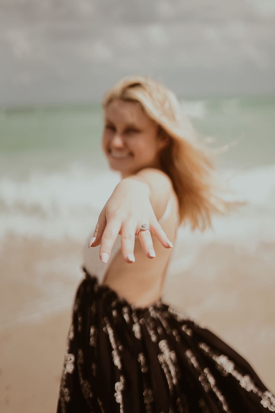 woman showing silver-colored ring, one person, women, hair, beauty HD wallpaper