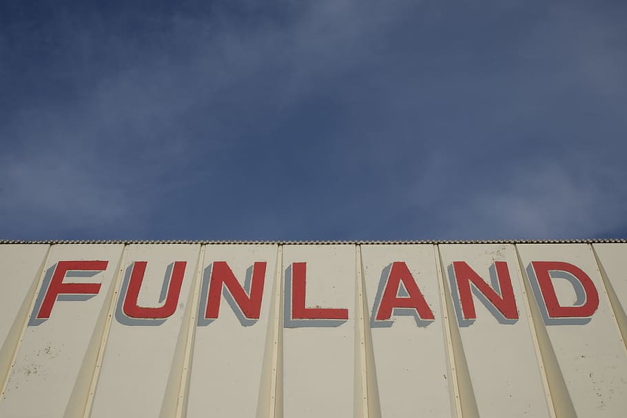 Funland building, western script, text, communication, capital letter HD wallpaper