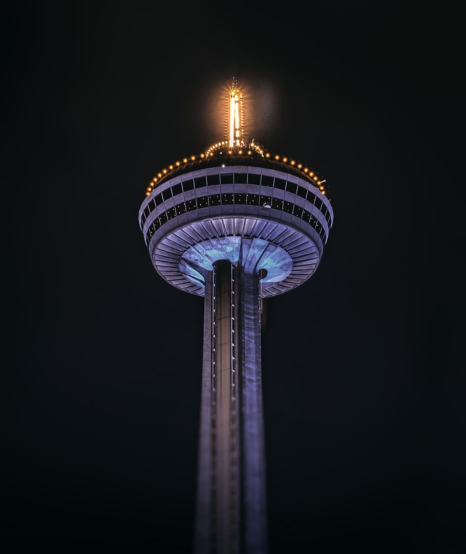 night, amusement park ride, sky, architecture, low angle view HD wallpaper