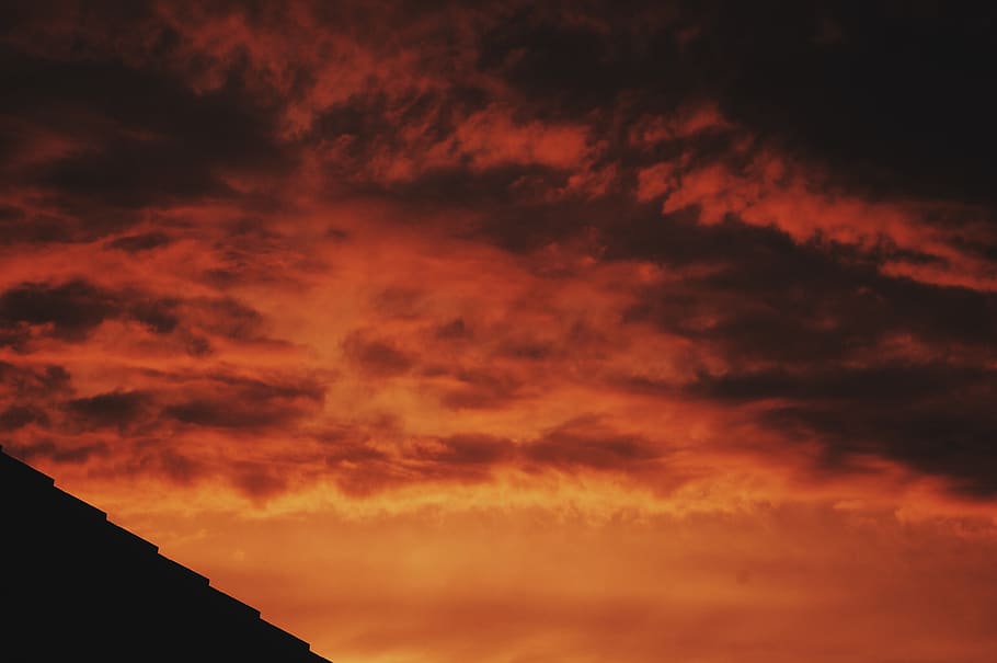 sky, sunset, orange, clouds, nature, cloud - sky, beauty in nature HD wallpaper