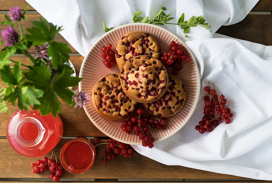 berry, plate, juice, top view, dessert, pie, food, red, summer HD wallpaper