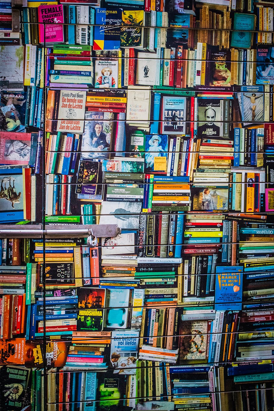 book wall décor, furniture, indoors, bookcase, netherlands, amsterdam HD wallpaper