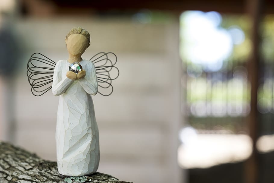 Willow Tree Angel Figurine, decoration, figures, macro, art and craft HD wallpaper