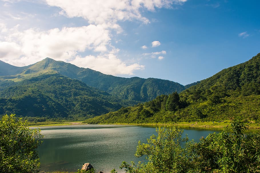 landscape, laguna, hill, mountains, sky, green, scenics - nature HD wallpaper