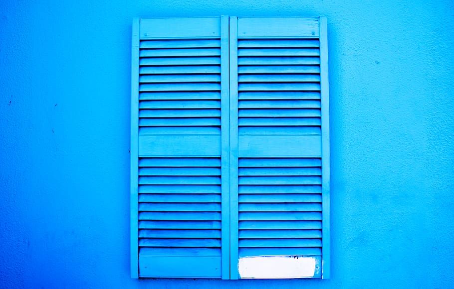 window, shutter, blue, bright, color, blue color, house, home HD wallpaper