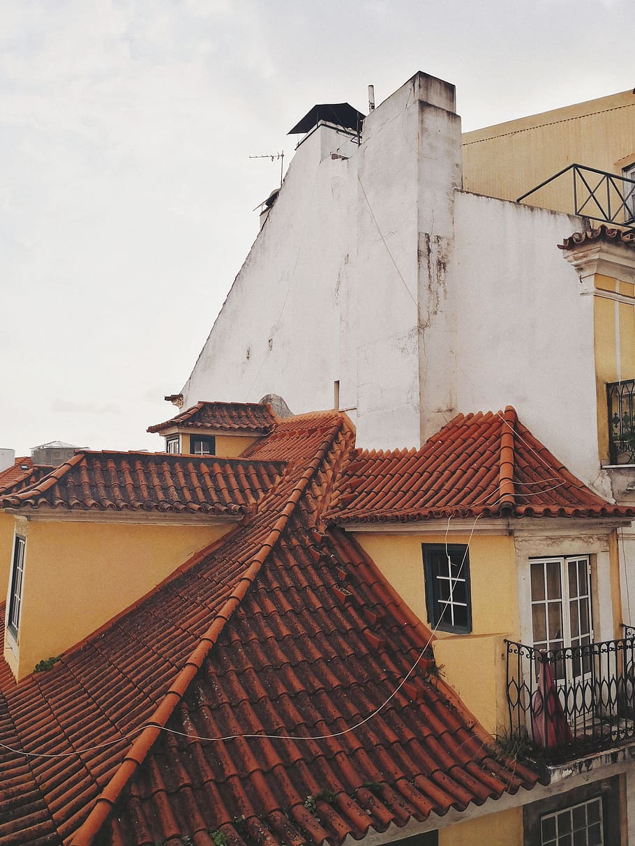 roof, portugal, lisboa, tile roof, igreja de santo antónio de lisboa, HD wallpaper