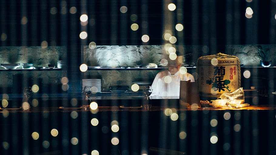 chef cooking on kitchen inside restaurant, glass - material, no people HD wallpaper