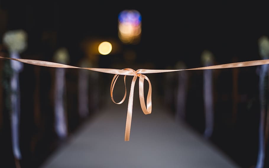brown ribbon, rope, tie, knot, silk, wedding, decor, decoration HD wallpaper