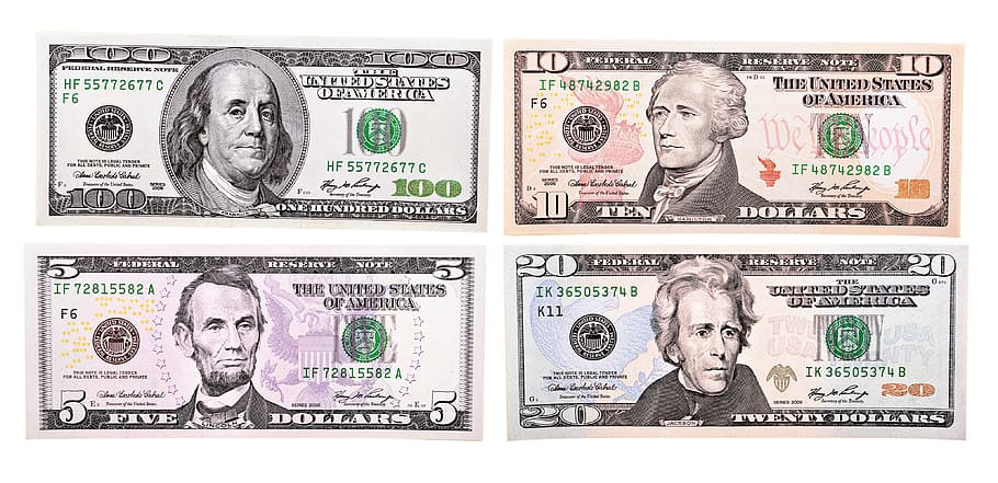 dollar, bill, hundred, bills, dollars, money, white, american, HD wallpaper