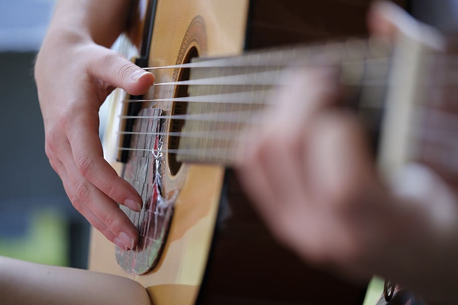 hand, finger, thumb, pages, guitar, acoustic guitar, instrument HD wallpaper