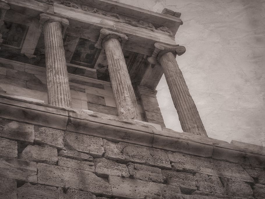 greece, athina, acropolis, architecture, built structure, low angle view HD wallpaper