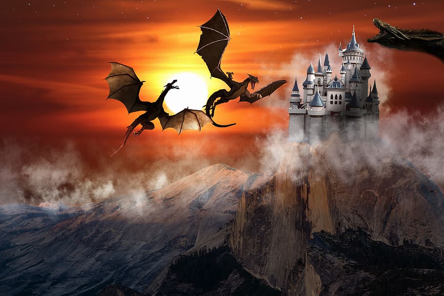 dragon, fantasy, monster, magic, fairy tale, forest, wing, mysterious