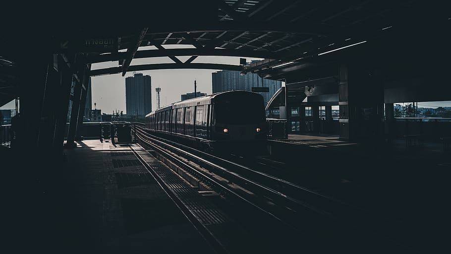 train during daytime, vehicle, transportation, terminal, train station HD wallpaper