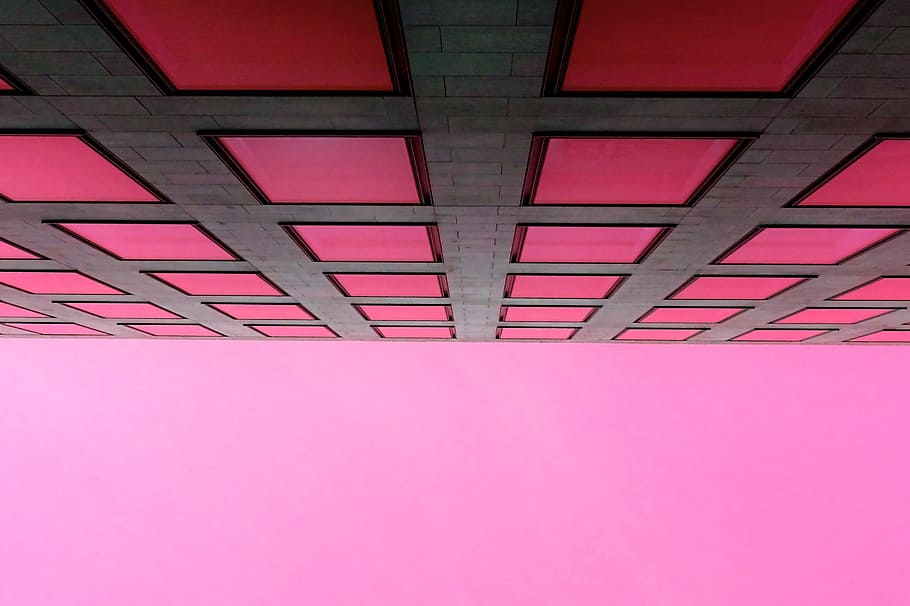 Pink Sky, architecture, building, low angle shot, perspective HD wallpaper