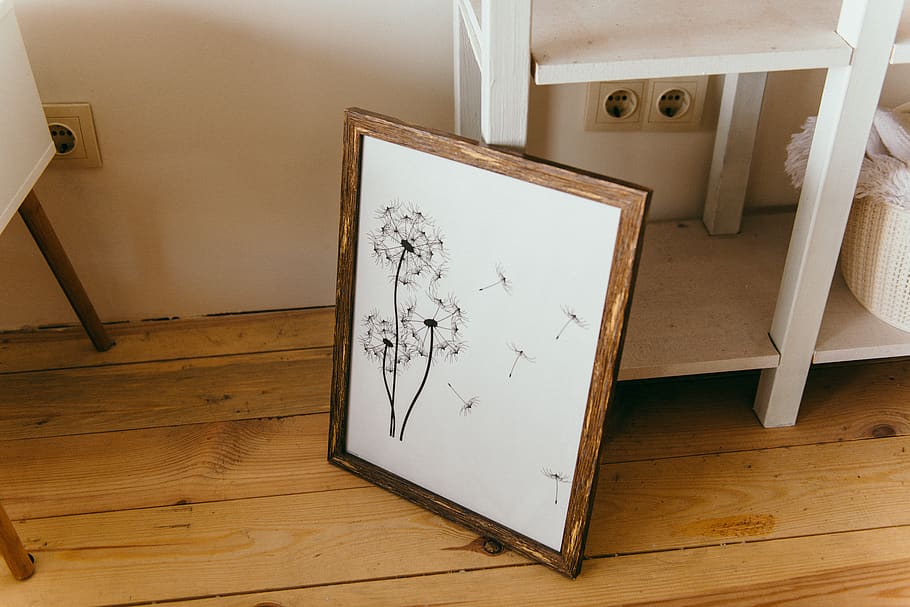 Dandelion Flower Painting, close-up, design, exhibition, floor HD wallpaper
