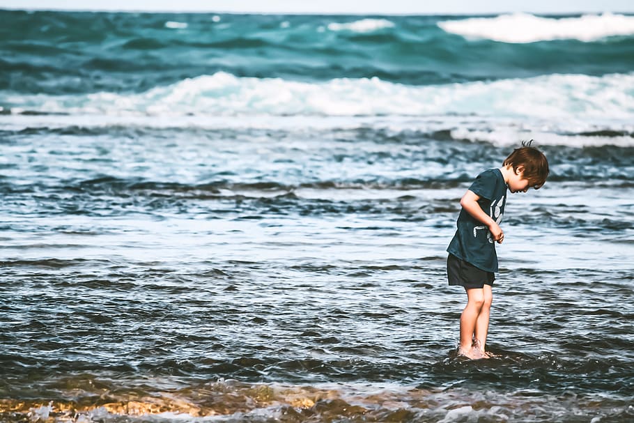 australia, sorrento ocean beach, kid, human, cute, small, little, HD wallpaper