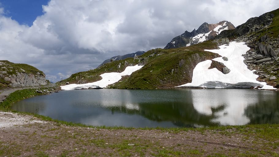 austria, mountains, landscape, nature, alps, road, europe, water HD wallpaper