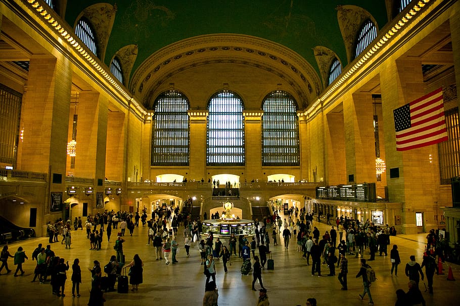 train, station, new york, railway, travel, urban, subway, crowd, HD wallpaper