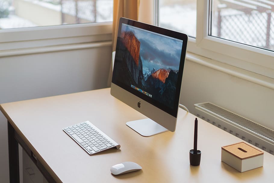 computer, keyboard, apple, electronics, modern, technology HD wallpaper