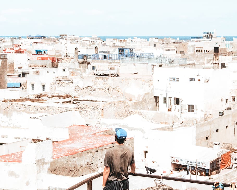 morocco, essaouira, medina, overlooking, marrocos, maroc, man, HD wallpaper