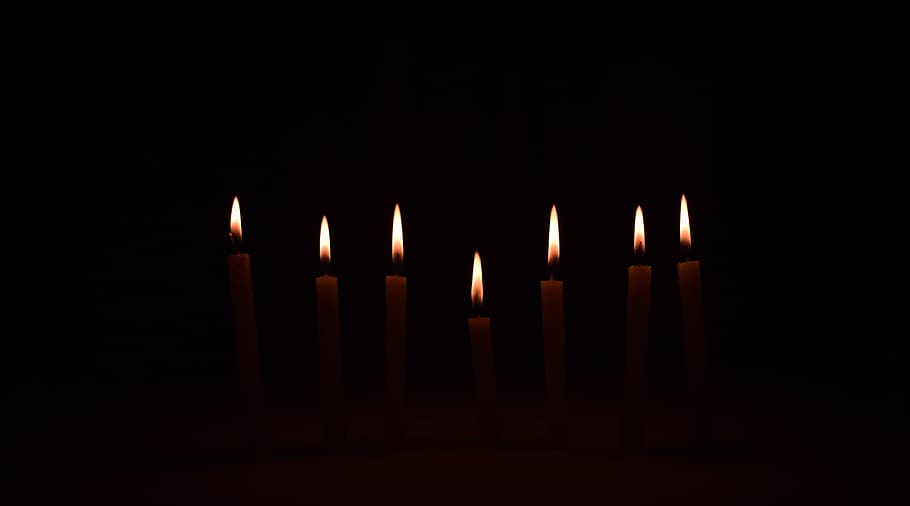 candles, on, seven, light, calls, wax, fire, celebration, burning HD wallpaper
