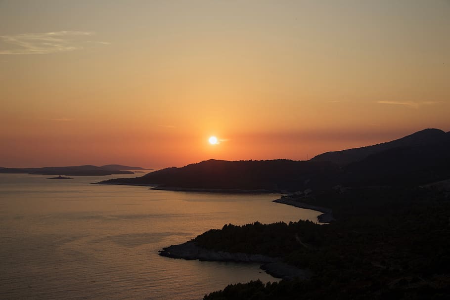 sea, sun, sunset, summer, nature, landscape, holidays, evening HD wallpaper