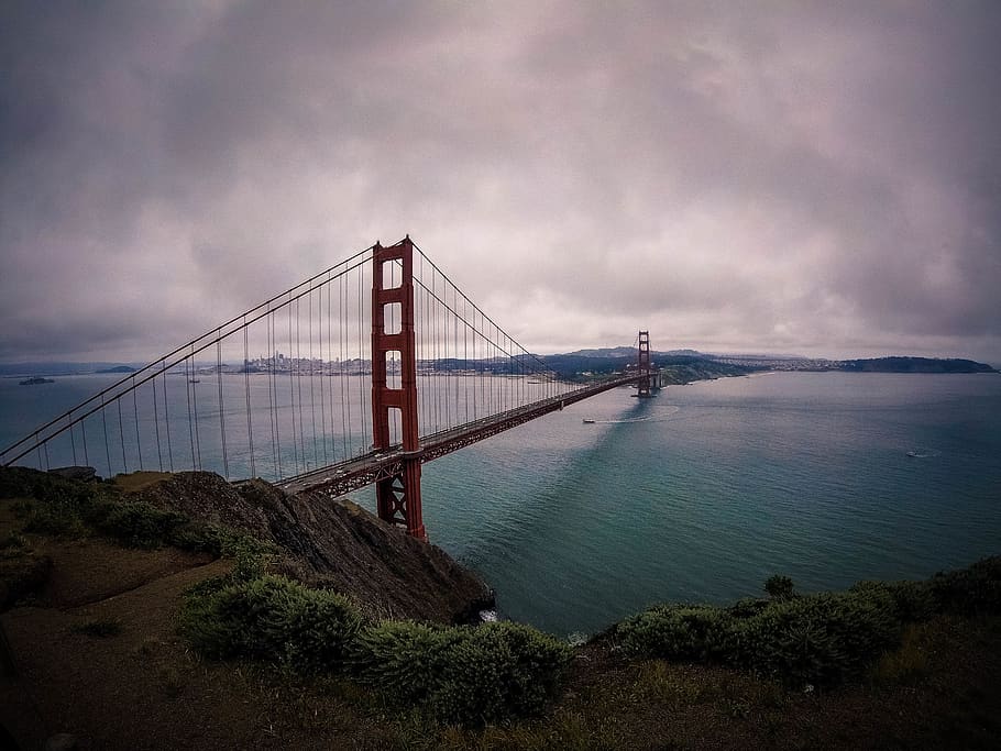 Golden Gate bridge, san francisco, sea, water, coast, united states HD wallpaper