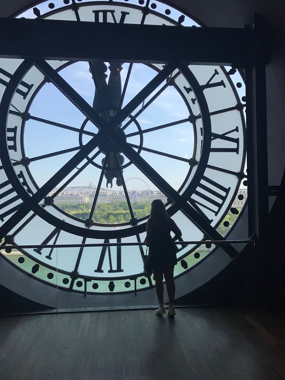 france, paris, real people, one person, built structure, clock HD wallpaper