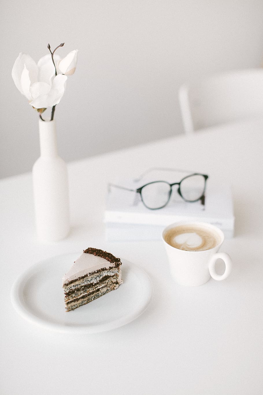 Close-Up Photo of Slice of Cake , beverage, blur, caffeine, cappuccino HD wallpaper