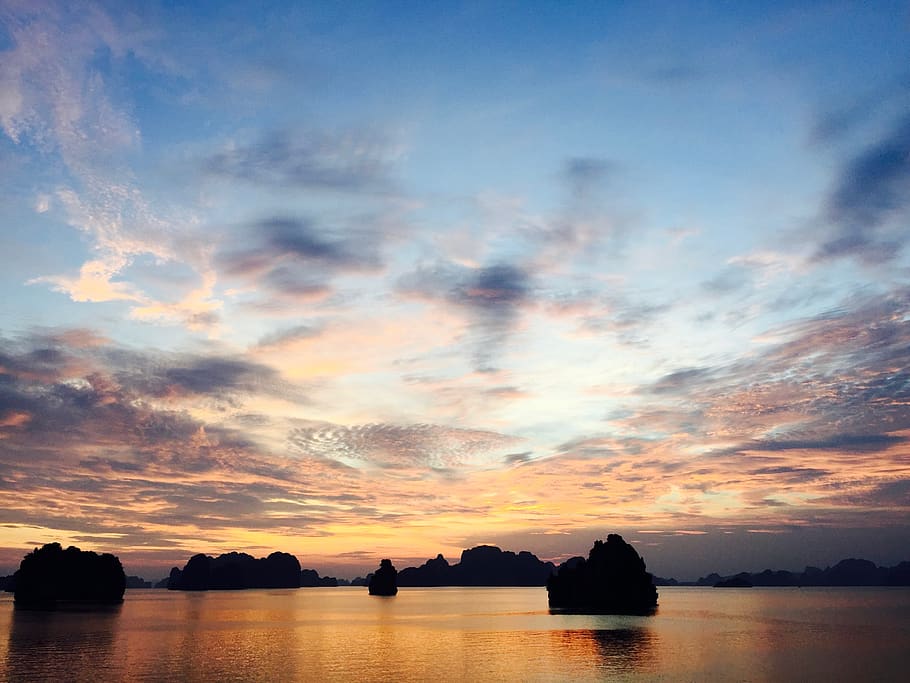vietnam, hạ long bay, sea, island, ha long bay, sky, cloud - sky, HD wallpaper