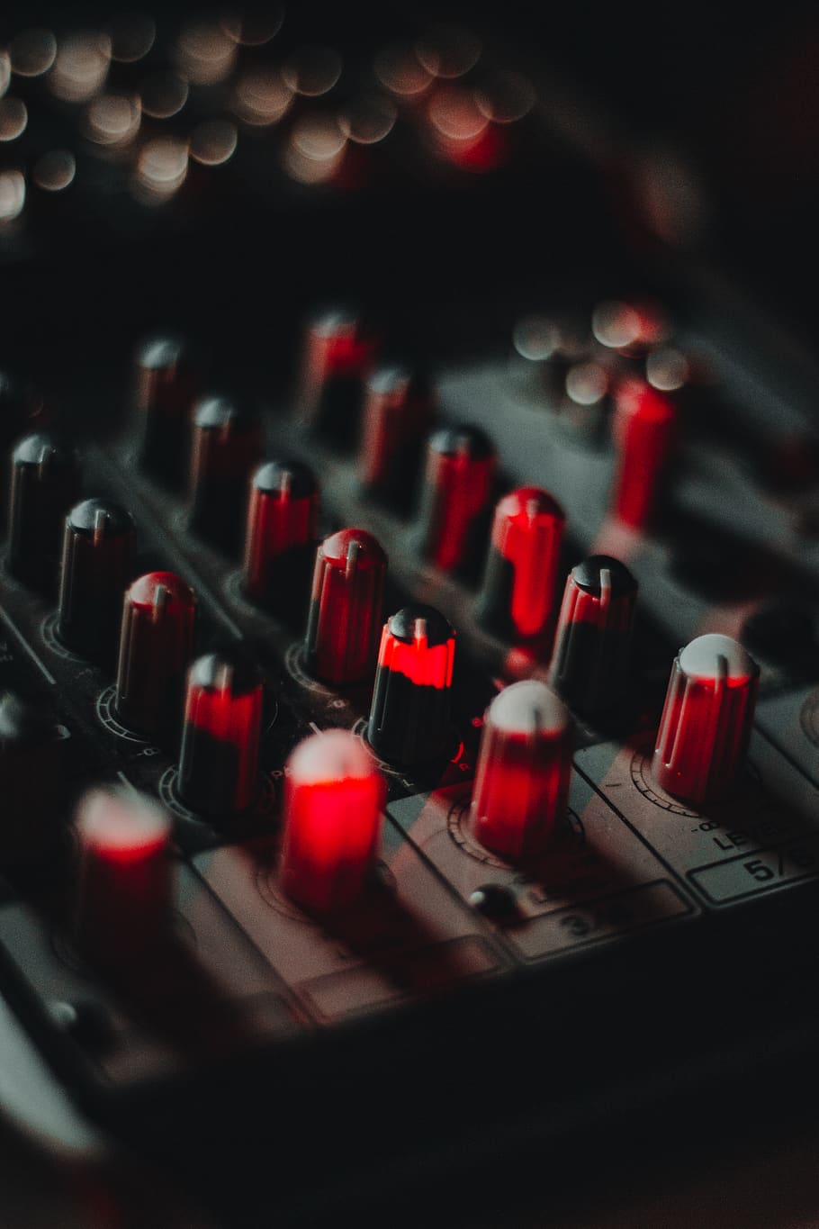 red and black audio mixer knobs, electronics, console, cup, alcohol, HD wallpaper