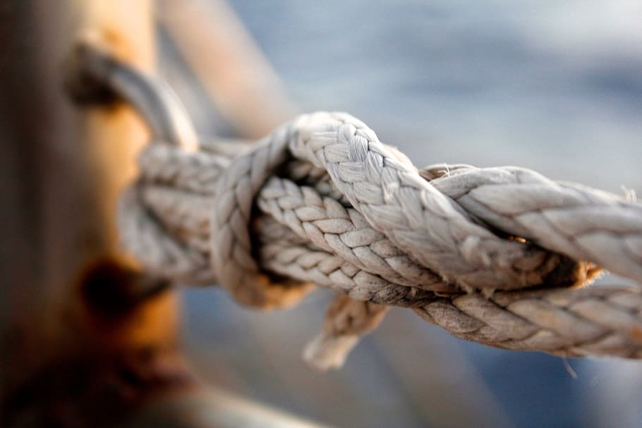 knot, boat, rope, strength, close-up, focus on foreground, day HD wallpaper