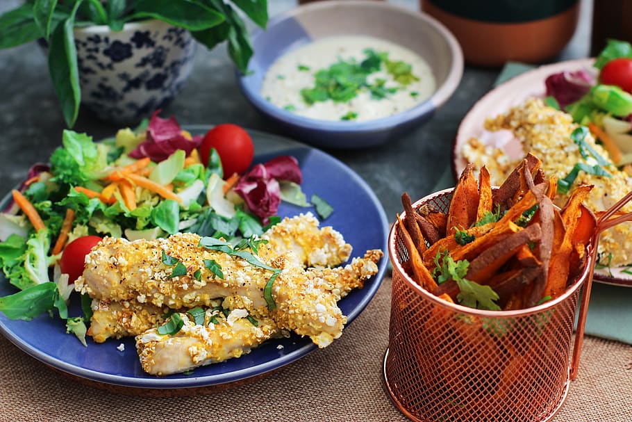 vegetables and breaded dishes, food, food and drink, ready-to-eat HD wallpaper