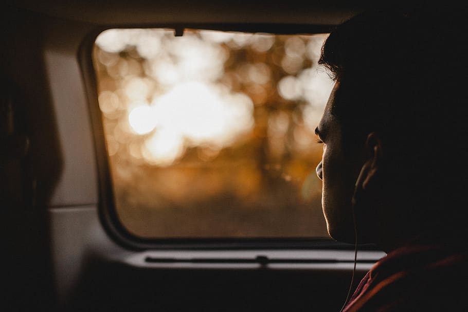 man sitting inside vehicle, one person, vehicle interior, transportation HD wallpaper