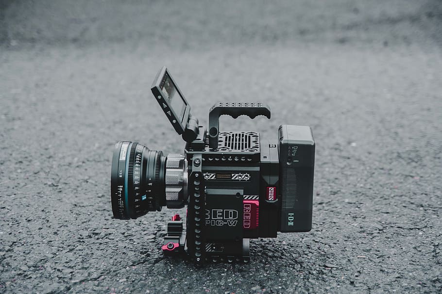 black filming camera, technology, focus on foreground, no people HD wallpaper