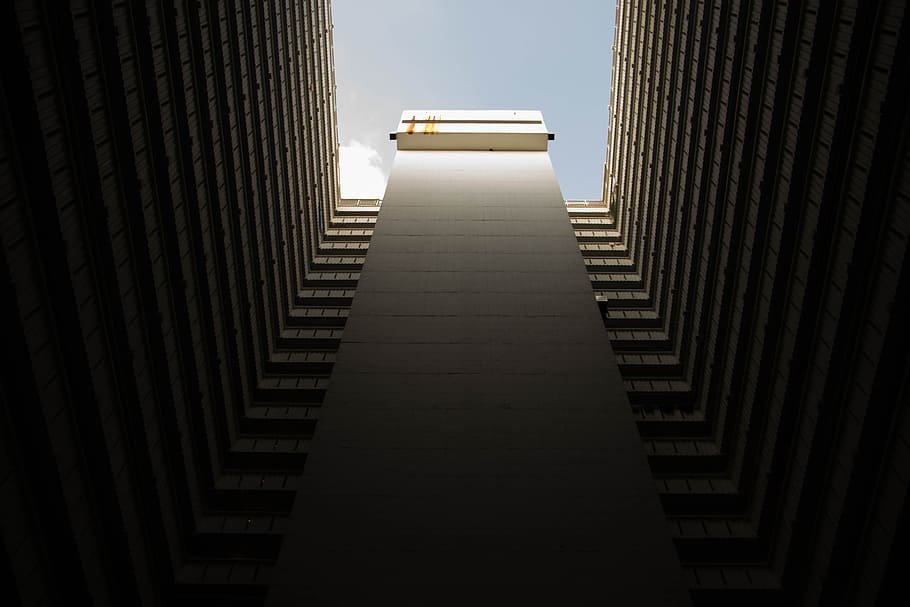 low-angle photography of high-rise building during daytime, sky HD wallpaper