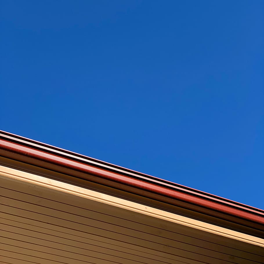 blue, backyard, summer, sky, winter, building exterior, copy space HD wallpaper