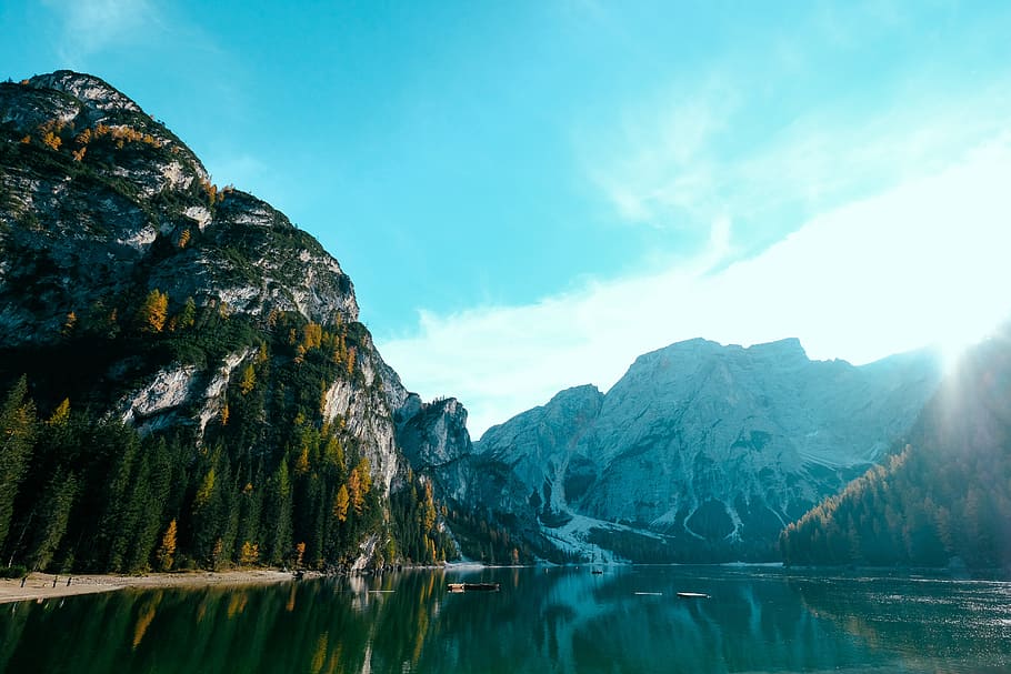 Green Mountain, adventure, beautiful, bright, environment, lake HD wallpaper