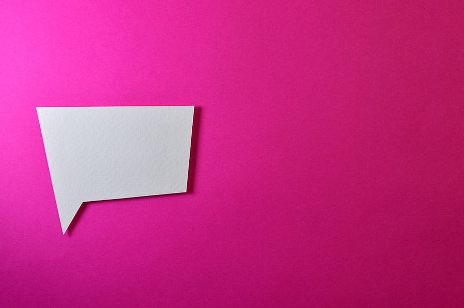 White Chat Logo on Pink Background, blank, cardboard, colors HD wallpaper