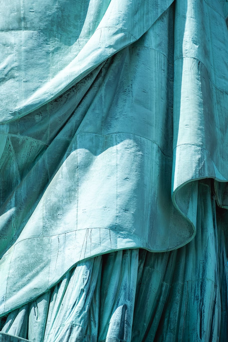 teal fabric cover, textile, full frame, backgrounds, material HD wallpaper