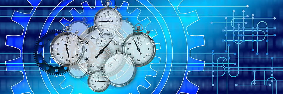 stopwatch, gears, work, working time, management, time management HD wallpaper