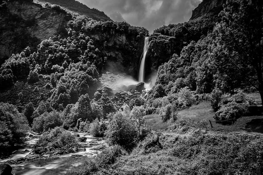 waterfall, nature, river, scenics - nature, tree, beauty in nature HD wallpaper