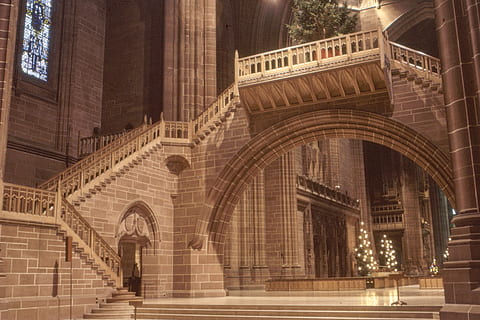 brown building interrior, architecture, church, interior design HD wallpaper