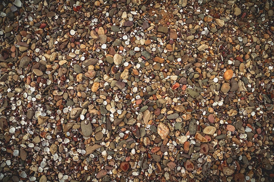 brown and grey pebbles, road, gravel, dirt road, rock, texture