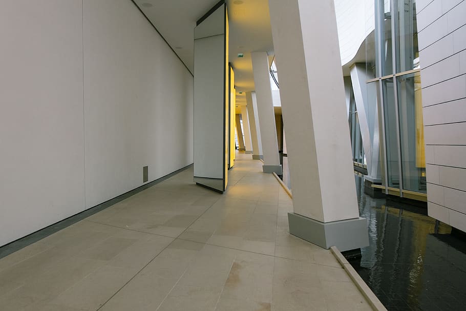 white concrete post, architecture, building, flooring, indoors HD wallpaper